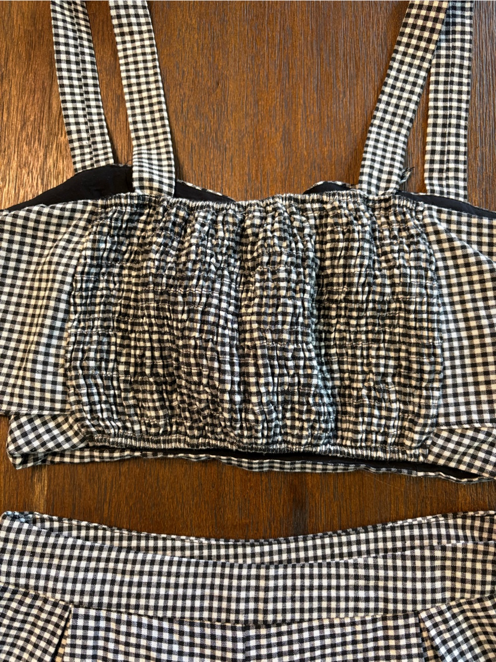 High-Waist Gingham Set— Black & White - Picture 6 of 6